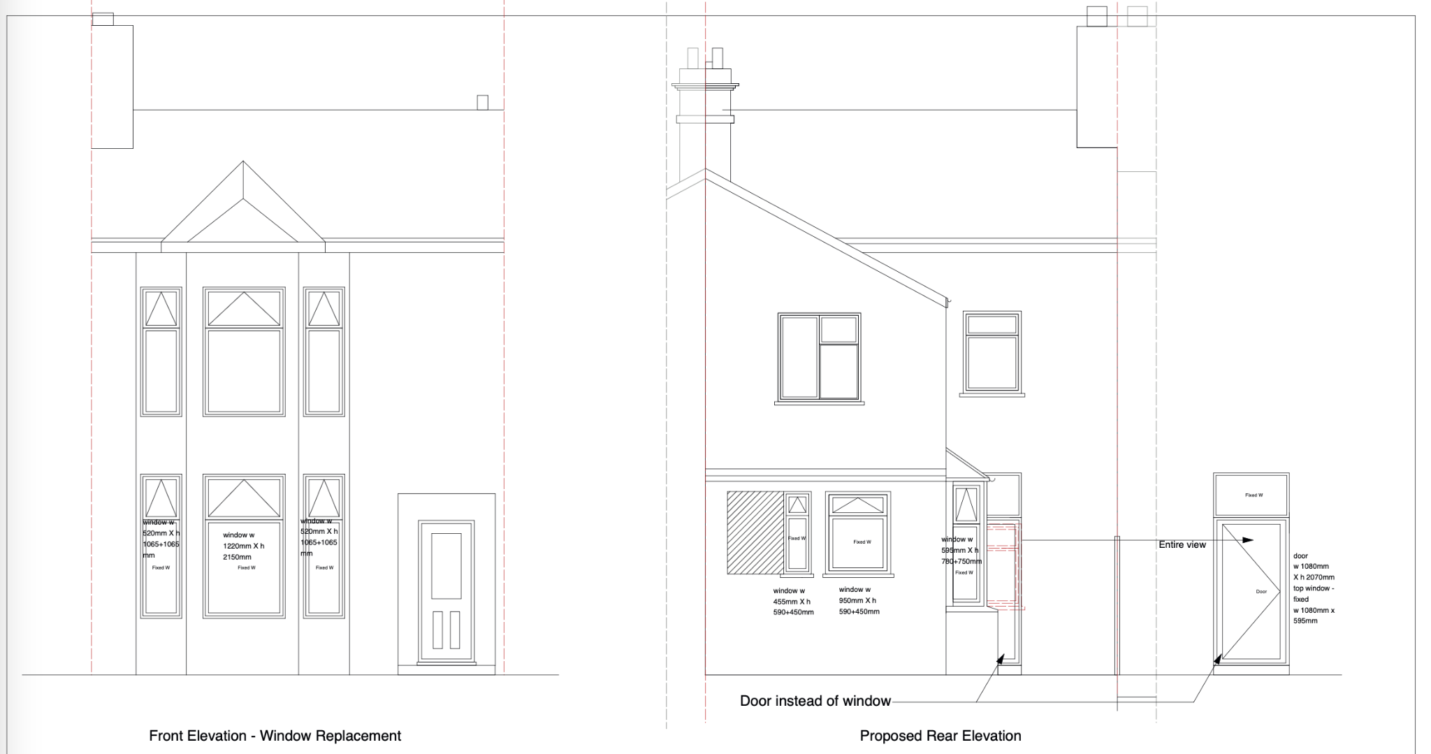 Elevation and Proposed Rear Plan